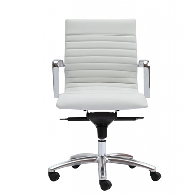 Zetti Modern White Leather Office Chair | Conference Room chairs